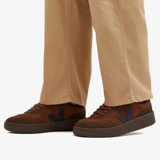 Veja - Men's V-90 Suede Walnut Black Sneakers