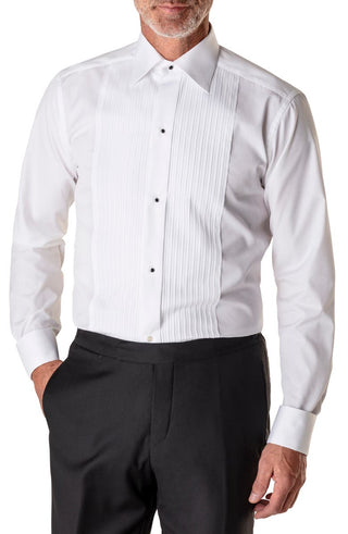 Eton Men's Slim Fit Pleated Bib Tuxedo Shirt White Size 17