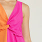 Entro - Twist Front Color Block Top