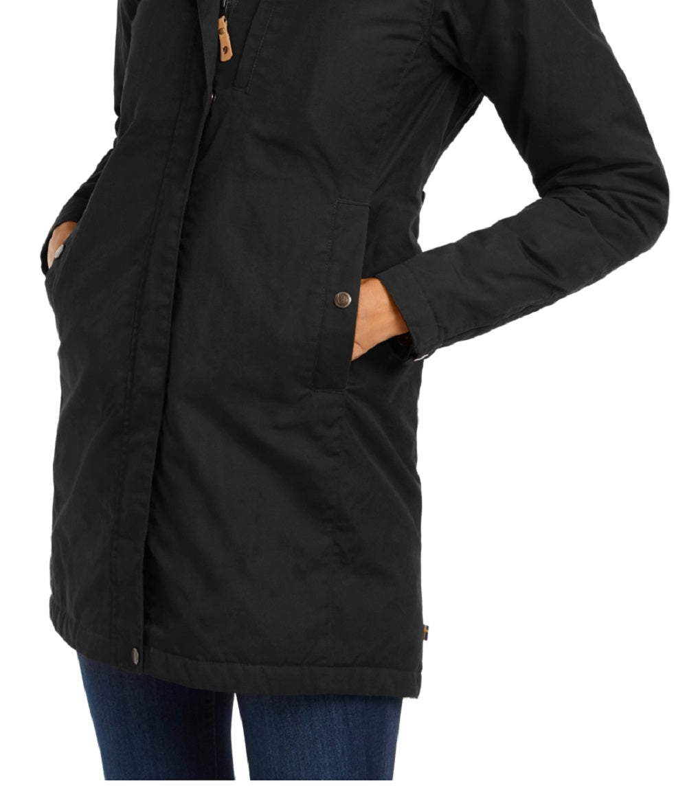 Fjällräven Women's Kiruna Water Resistant Parka Black Size Large