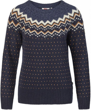 Fjallraven Women's Ovik Patterned Wool Active Sweater Blue Size Small