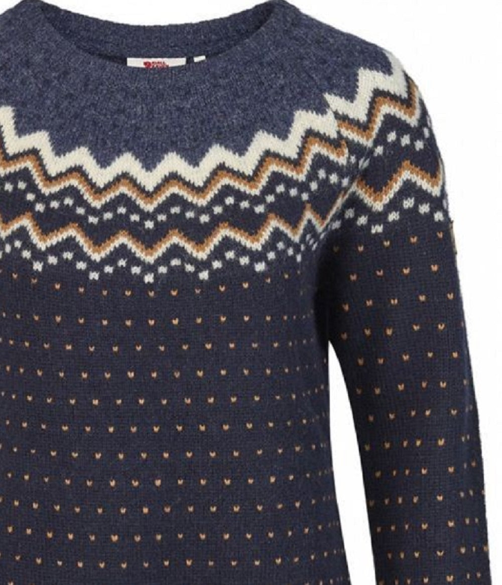 Fjallraven Women's Ovik Patterned Wool Active Sweater Blue Size Small