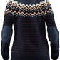 Fjallraven Women's Ovik Patterned Wool Active Sweater Blue Size Small