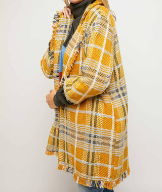 Davi & Dani - Plaid Long Sleeve Jacket - Plus