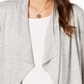 Bar III Women's Draped Open Front Sweater Gray Size X-Small