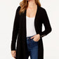 Charter Club Women's Open Front Cardigan Black Size Petite Large
