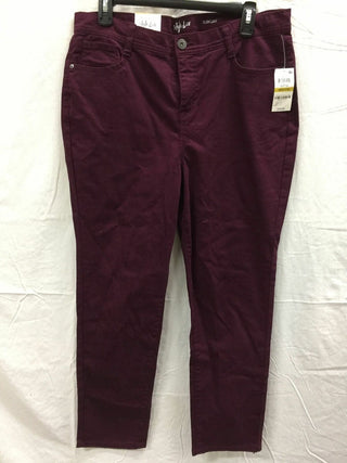 Style & Co Women's Tummy Control Slim Leg Jeans Purple Size 16 Petite