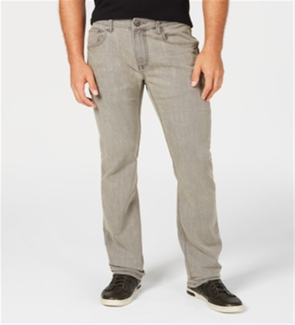 INC International Concepts Men's Stretch Slim Straight Jeans Gray Size 33X32