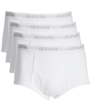Alfani Men's Intimates 5 Pack Stretch Double Pouch Fly Underwear Briefs White Size Small