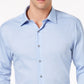 Alfani Men's Athletic Fit Performance Stretch Step Twill Textured Dress Shirt Blue Size 17X36X37