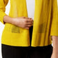 Alfani Women's Mixed Stitch Linen Blend Open Front Cardigan Yellow Size Petite Small