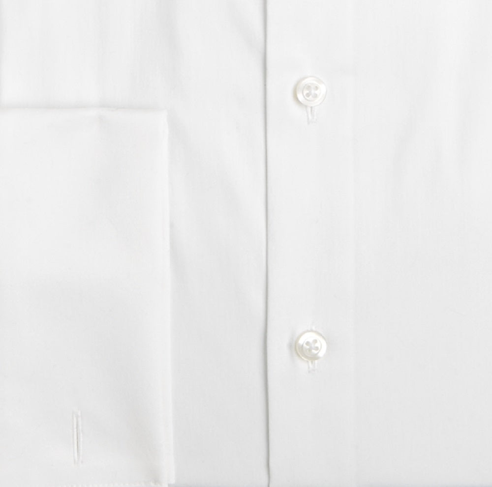 Alfani Men's Slim Fit 2 Way Stretch French Cuff Dress Shirt White 32X33