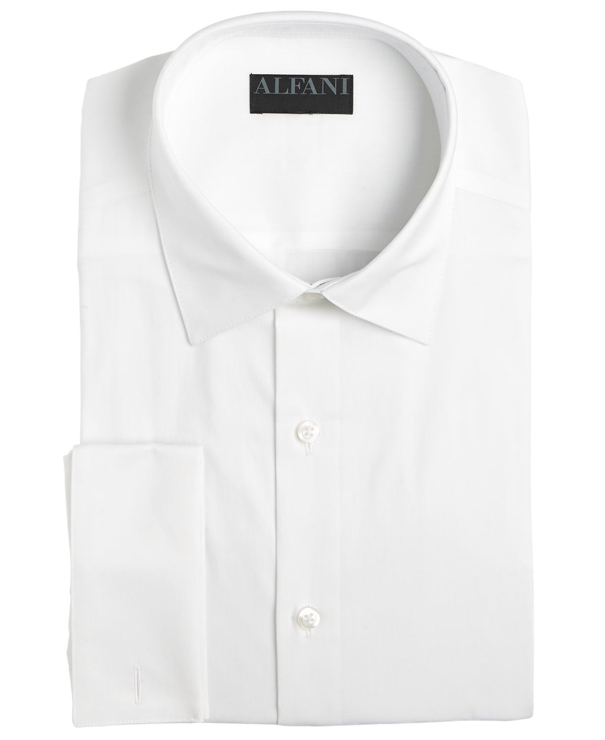 Alfani Men's Slim Fit 2 Way Stretch French Cuff Dress Shirt White 32X33