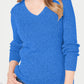 Karen Scott Women's Ribbed V-Neck Sweater Blue Size Extra Large