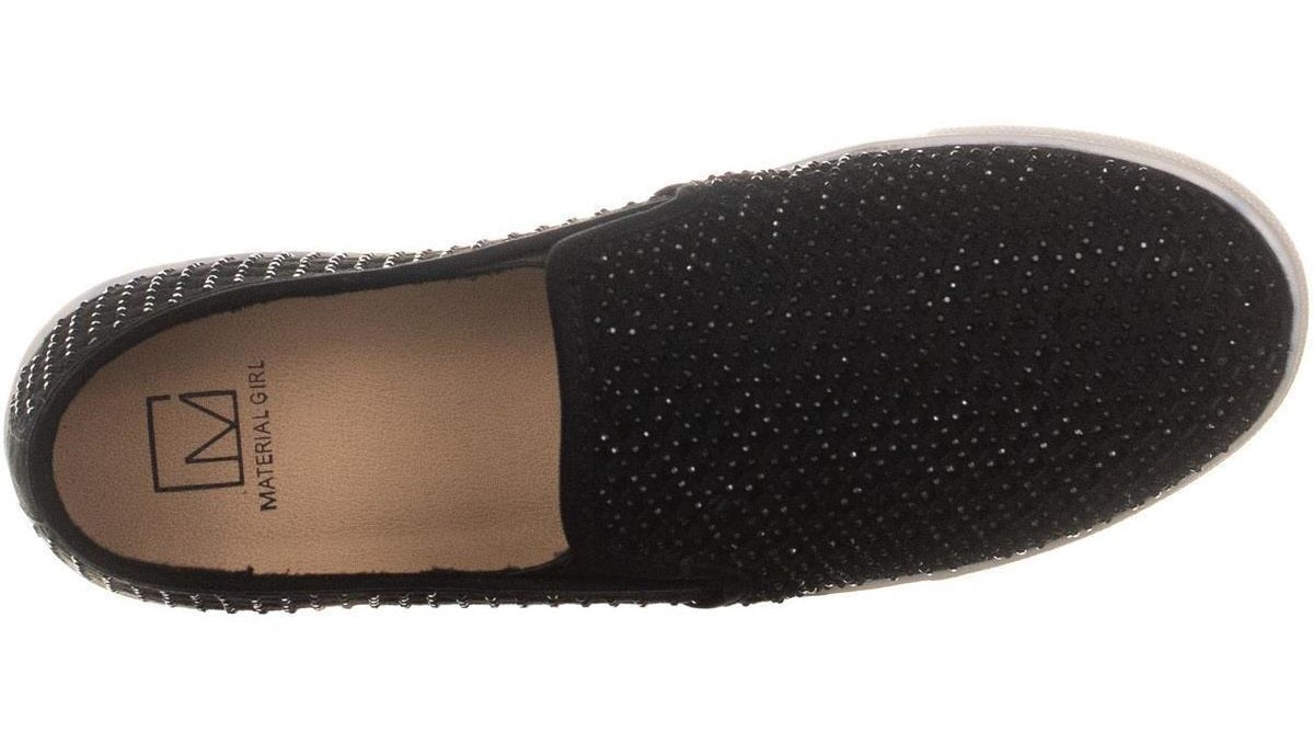 Material Girl Women's Eidyth Embellished Skimmer Shoes Black Size 7.5 M