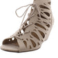 Material Girl Women's HARLIE Lace up Heeled Gladiator Sandals Brown Size 8.5