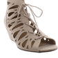 Material Girl Women's HARLIE Lace up Heeled Gladiator Sandals Brown Size 8.5