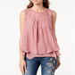 Style & Co Women's Lace Trim Swing Top Rose  Size XX-Large