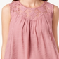 Style & Co Women's Lace Trim Swing Top Rose  Size XX-Large