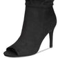 Material Girl Women's Petra Open Toe Heeled Ankle Boots Black Size 7 M