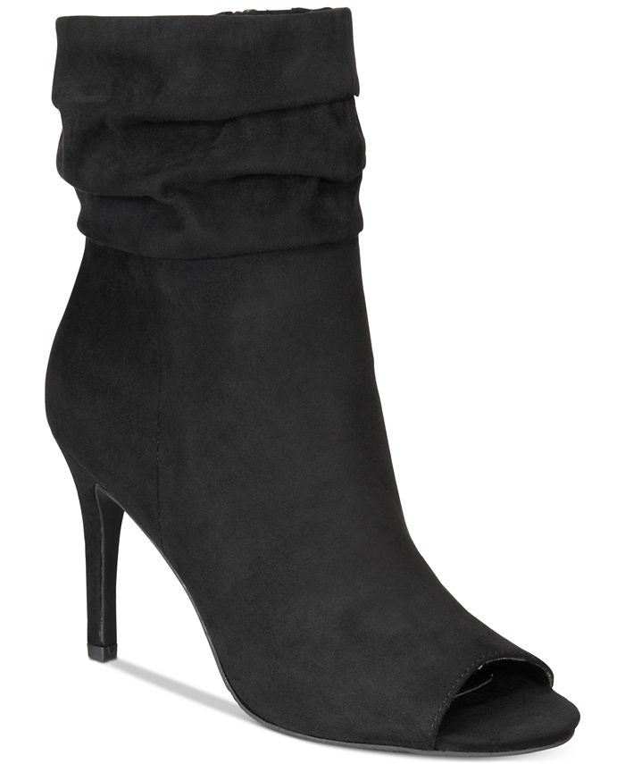 Material Girl Women's Petra Open Toe Heeled Ankle Boots Black Size 7.5 M