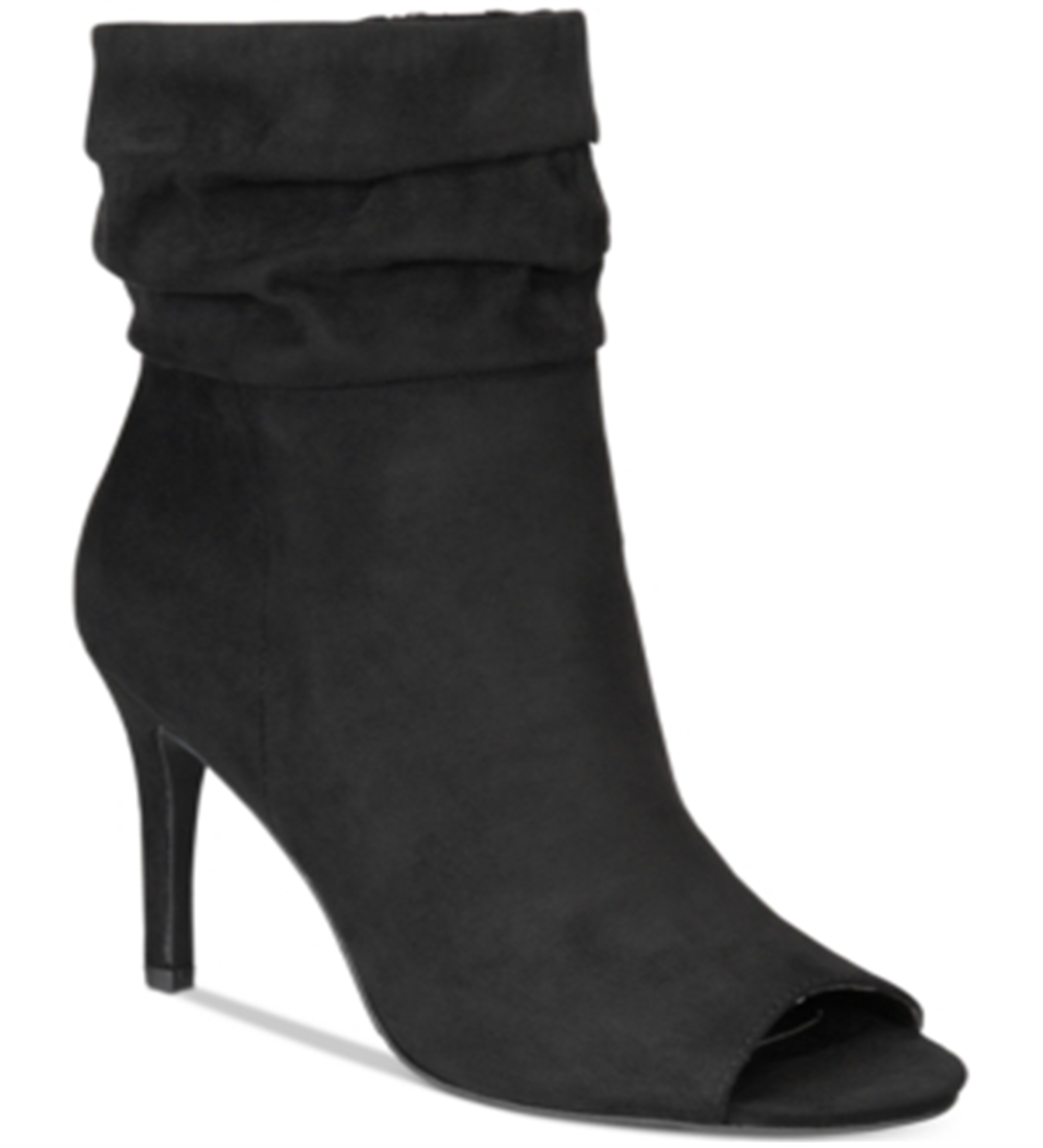 Material Girl Women's Petra Open Toe Heeled Ankle Boots Black Size 8 M