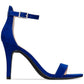 Material Girl Women's Fabric Open Toe Casual Ankle Strap Sandals Blue Size 8.5 W