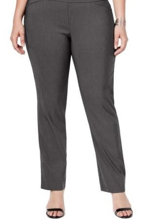 Charter Club Women's Cambridge Tummy Control Slim Leg Pants Grey Size 4 Petite