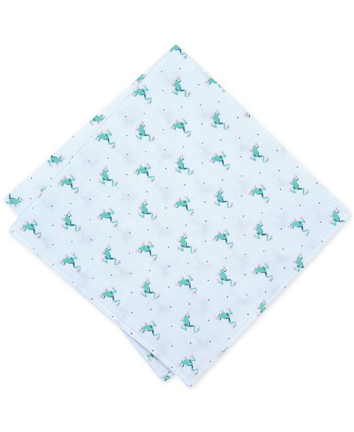 Bar III Men's Frog Striped Business Pocket Square Blue Size  Regular