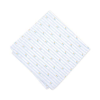 Bar Iii Mens Tossed Tulip Cotton Striped Pocket Square White One Size