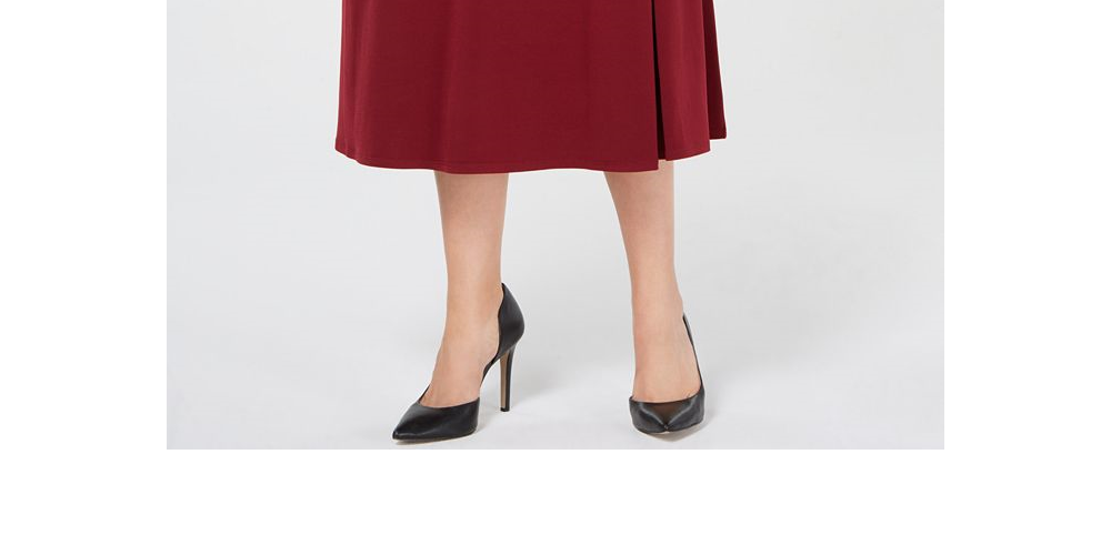 JM Collection Women's Plus Lace up a Line Skirt Black Size 3X