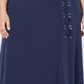 JM Collection Women's Plus Lace up a Line Skirt Blue Size 2X