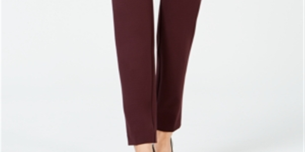 Alfani Women's Zippered Pockets Skinny Evening Pants Red Size 8
