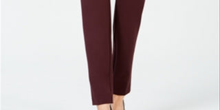 Alfani Women's Zippered Pockets Skinny Evening Pants Red Size 8