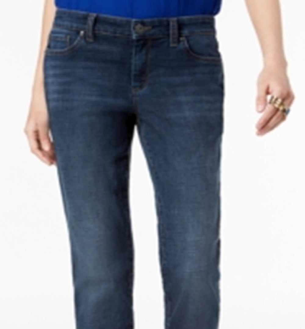 INC International Concepts Women's Curvy Fit Boyfriend Jeans Blue Size 10