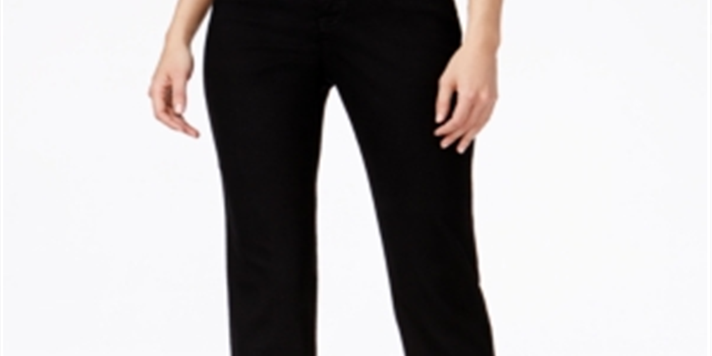 Style & Co Women's Tummy Control Slim Leg Jeans Black Size 16