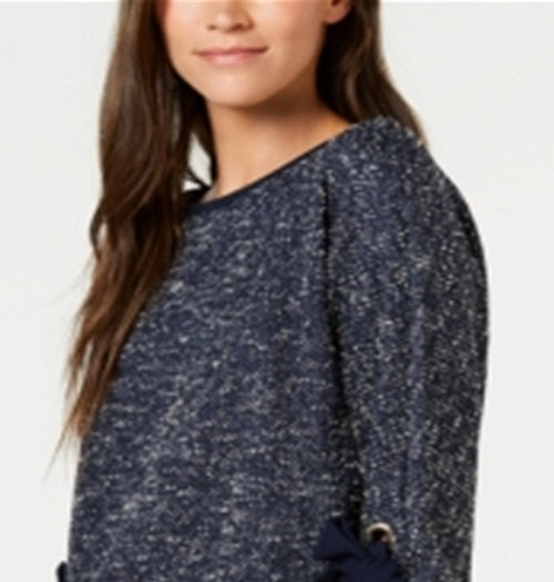 Charter Club Women's 3/4 Sleeve Bow Trim Top Blue Size XX-Large