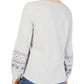 Style & Co Women's Yoke Crew Neck Pullover Top Gray Size Large