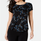 Alfani Women's Printed T-Shirt Black Size Small
