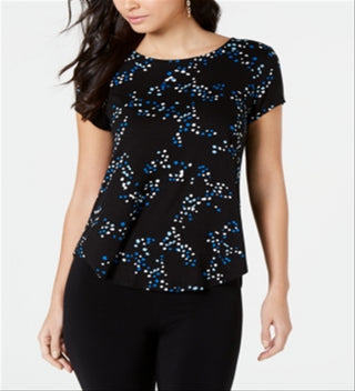 Alfani Women's Printed T-Shirt Black Size Small