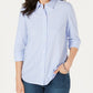 Charter Club Women's Cotton Knit Shirt Blue Size X-Small