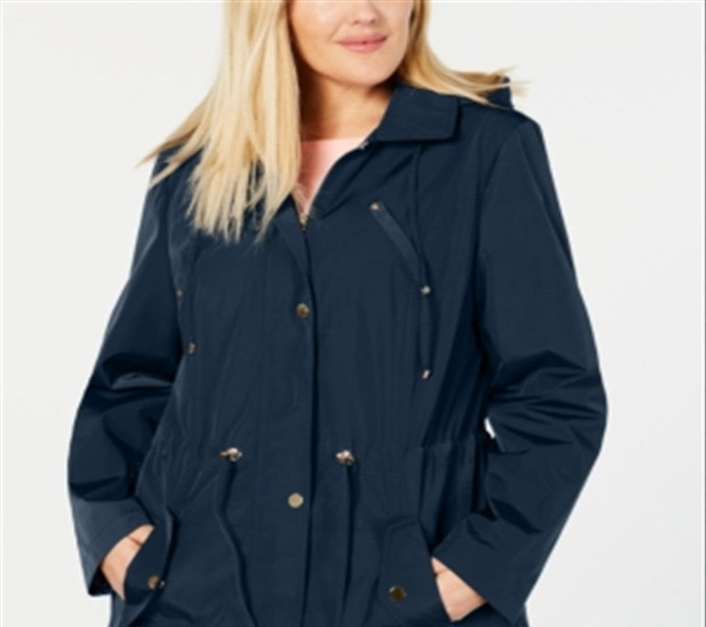 Charter Club Women's Water Resistant Utility Jacket Blue Size 3X