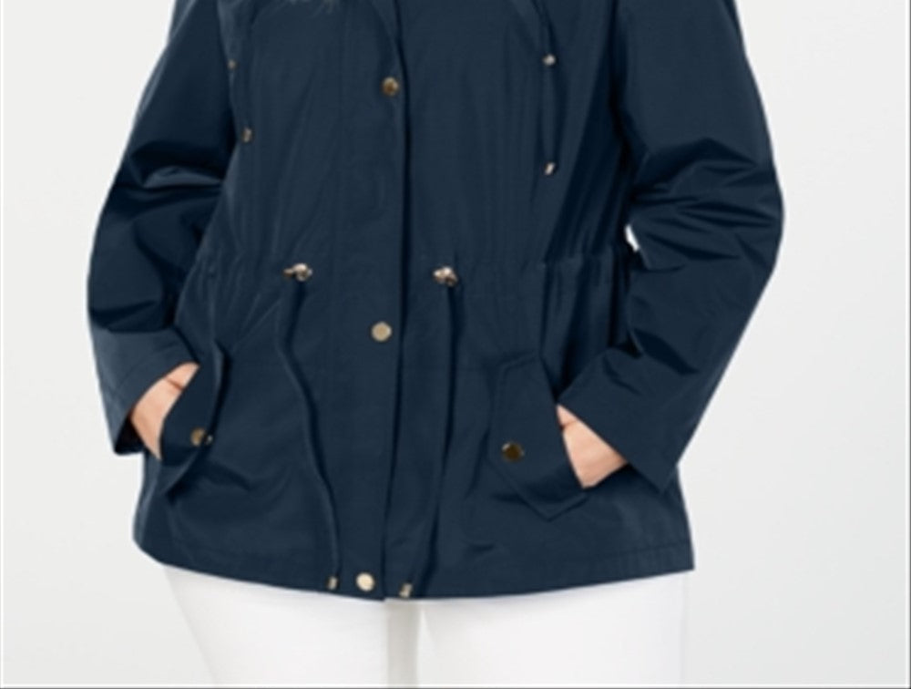 Charter Club Women's Water Resistant Utility Jacket Blue Size 3X