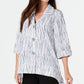 JM Collection Women's Printed Crinkle Jacket White Size Small