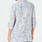 JM Collection Women's Printed Crinkle Jacket White Size Small