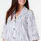 JM Collection Women's Printed Crinkle Jacket White Size Small