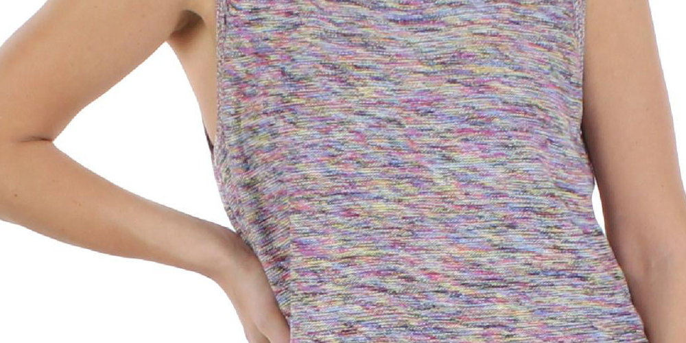 Style & Co Women's Side Slit Hi Lo Sweater Vest Purple