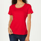Karen Scott Women's Cotton Scoop Neck Top Red Size Petite Medium