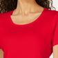 Karen Scott Women's Cotton Scoop Neck Top Red Size Petite Medium
