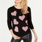 INC International Concepts Women's Sequin Heart Sweatshirt Black Size X-Small